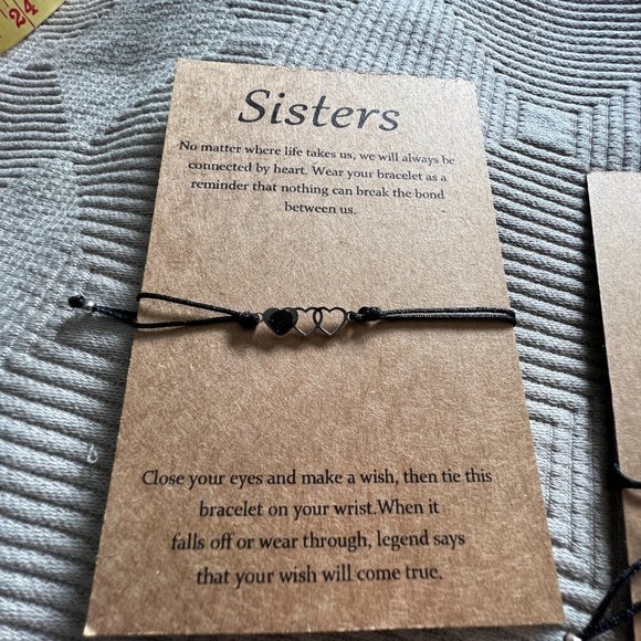 2 Matching Sisters bracelets and cards - NEW - Picture 3 of 4
